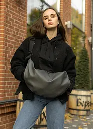 Сумка жіноча Sambag HOBO BAG-GLOVE Графіт 28 х 58 х 4 см (53400009)