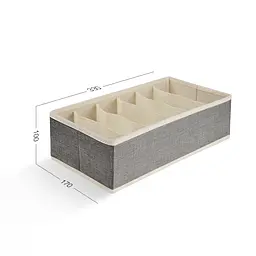 Органайзер для зберігання МВМ My Home (MVM) на 6 секцій 17x33x10 см світло-сірий (TH-09-06 LIGHT GRAY) - мініатюра 2
