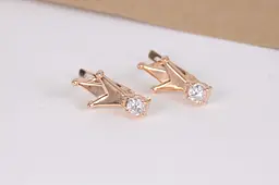 Дитячі золоті сережки корона S-0041 - мініатюра 3