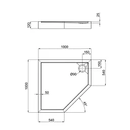 Душовий піддон Qtap Diamond 301112 100x100x12 см + сифон Білий Універсальний мілкий (до 20 см) - мініатюра 2