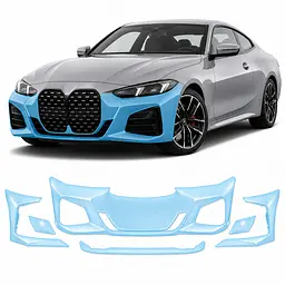 Антигравійна захисна бронеплівка за лекалами для BMW 4 Series G22 facelift 2024- передній бампер