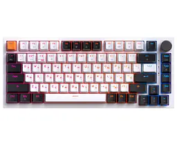 Бездротова механічна ігрова клавіатура GamePro MK-160-W Pro White-Black QLAB Orange Switches Hot-Swap