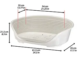 Пластиковий лежак для собак і котів Ferplast Siesta Deluxe 4 рожевий 61,5×45×21,5 см 70204916 - мініатюра 2