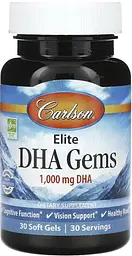 Докозагексаєнова кислота (ДГК) Carlson Elite DHA Gems1000 мг 30 гел капс