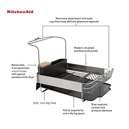 Підставка для сушки посуду KitchenAid Sinkware сіра (KEG896BXCGA) - мініатюра 10