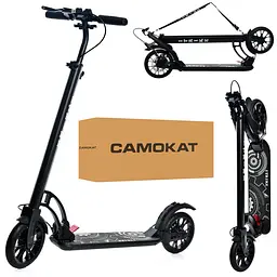 Самокат дорослий складний колеса 200 мм дискове гальмо чорний (SR2-080-B)