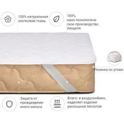 Наматрацник MirSon Natural Line Стандарт Тенсел (Modal) 980 80x160 см (2200000834768) - мініатюра 2