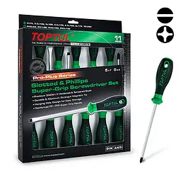 Комплект професійних викруток 11 од. PRO-PLUS SERIES Toptul hoz0007673