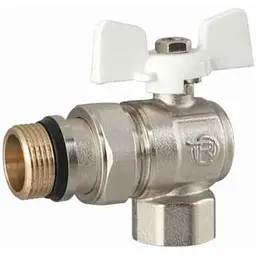 Кран кульовий з американкою Reiger 3/4" Кран кульовий с американкой кутовий белая метелик