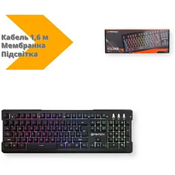 Клавіатура мембранна Fantech Soldier K612 підсвічування кабель USB 1.6 м чорна (ЦУ-00033225_853) - мініатюра 4