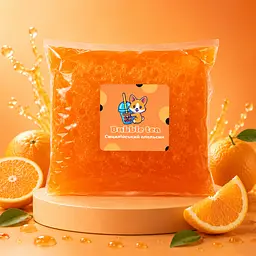Bubble tea кульки смак "Сицилійський Апельсин" 1.25кг Дой пак - мініатюра 2