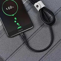 USB Cable Hoco U53 4A Flash MicroUSB Black 1.2m - мініатюра 7