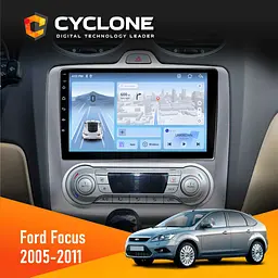 Штатна магнітола Ford Focus 2 2005-2011 Black Climate Cyclone C9-012 4x64 DSP 4G Cyclone (НФ-00006964)