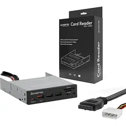 Зчитувач флеш-карт Chieftec 3.5" 2xUSB3.2/2xType-C/1xPD3.0/1xQC3.0 USB (CRD-908H) - мініатюра 4