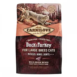 Сухий корм Carnilove Cat Adult Large Duck & Turkey 2 кг з качкою та індичкою для дорослих великих кішок - мініатюра 4