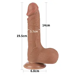Фалоімітатор Sliding-Skin Dual Layer Dong 7.5'' 19.5 см (коричневий) - мініатюра 3