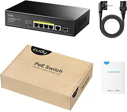 Комутатор Cudy GS1005PTS1, 5 порт Gigabit PoE+ Switch with 1 SFP Port 120W - мініатюра 4
