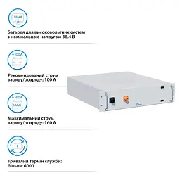 Акумуляторна батарея для ДБЖ Deye LiFePO4 38.4 V / 200 А*ч (BOS-A) - мініатюра 2