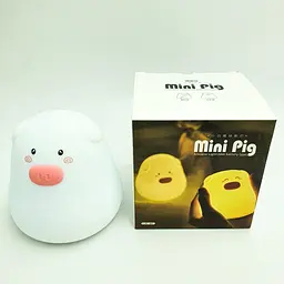 Силіконовий дитячий нічник 7 LED кольорів світильник іграшка Свинка UKC Mini Pig LAMP - мініатюра 6