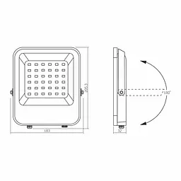 LED прожектор Videx 50W RGB 220V (VL-F3-50-RGB) (27162-000) - мініатюра 6