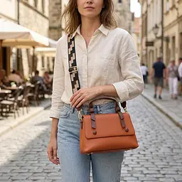 Елегантна сумка для жінок з короткою ручкою з натуральної шкіри Vintage 22669 руда - мініатюра 2