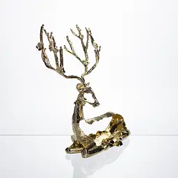 Декоративна фігурка Yiwu Lying Deer 20х8х25 см металева статуетка колекційна для дому декор напівпрозора HP-7-16 - мініатюра 7