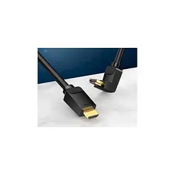 Кабель мультимедійний HDMI M to HDMI M 1.5m 4K60Hz 90° corner black Vention (AAQBG) - мініатюра 3