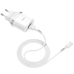 Мережевий зарядний пристрій Hoco 1USB C12Q 3 A White + USB Cable XiaomicroUSB - мініатюра 3