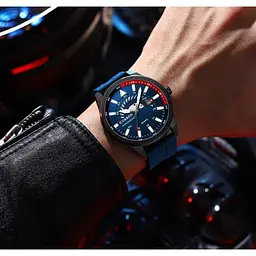Водостійкий кварцовий годинник Curren Effect black 24133 - мініатюра 6