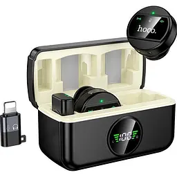 Мікрофонна радіосистема Hoco L22 Bright Lightning/USB-C Black (6942007663151) [158613] - мініатюра 2
