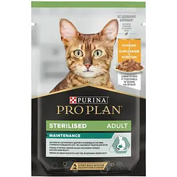 Вологий корм для стерилізованих котів Purina Pro Plan Sterilised Adult Maintenance з куркою шматочки в підливці 85 г