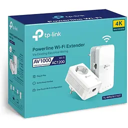 Комплект адаптерiв TP-Link Powerline TL-WPA7617KIT AV1000, 1xGE, AC1200, (TL-WPA7617 1шт, TL-PA7017P 1шт), MESH - мініатюра 3