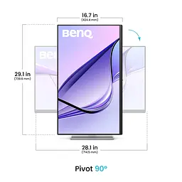 Монітор TFT 31.5 BenQ MA320UP, IPS, 4K, 2хHDMI, USB-C, HAS, Pivot, кільк., сріблясто-сірий - мініатюра 4