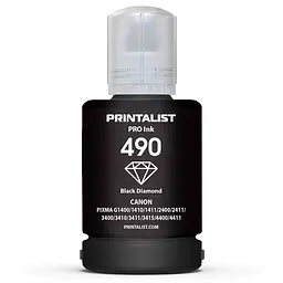 Чорнило PRINTALIST GI-490 для Canon G1400/G2400/G3400 140г Black пігментне (PL490BP)