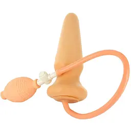 Анальна пробка Seven Creations Buttplug Plus Pump 17 см (тілесний)