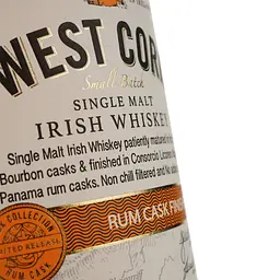 Віскі West Cork Rum Cask Finished Single Malt Irish Whiskey 43% 0.7 л - мініатюра 3