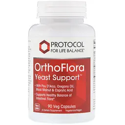Підтримка кишкової мікрофлори, OrthoFlora Yeast Support, 90 вегетаріанські Protocol For Life Balance vit0002662