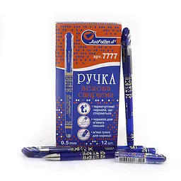 Ручка пиши-стирай, товстий наконечник, синя, 12 шт. 7778BL