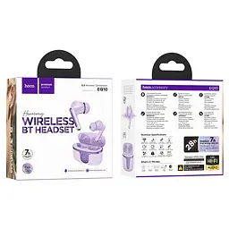 Бездротові TWS навушники Hoco EQ10, вакуумні, BT5.3, 40mAh, 300mAh, 7h, purple - мініатюра 4