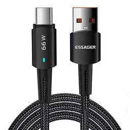 Кабель для швидкого заряджання 6 А ESSAGER Sunset Type-C 6A 66 W 1 метр чорний (EXCT-CG01)