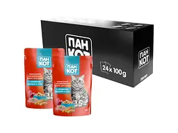 Вологий корм для кішок Пан Кот індичка в соусі 100 г (4820111141005) - мініатюра 3