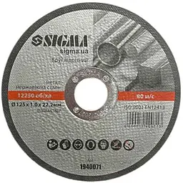 Диск вiдрiзний по металу SIGMA 125х22,2мм 1мм (1940071)