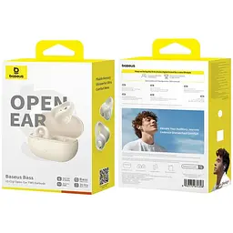 Навушники бездротові Baseus Bass 15 Clip Open-Ear TWS білі (A00079500223-00) - мініатюра 6