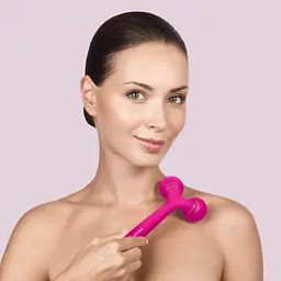 Електронний звуковий ролик для обличчя та тіла GESKE Sonic Facial & Body Roller 4 в 1 бузковий - мініатюра 6