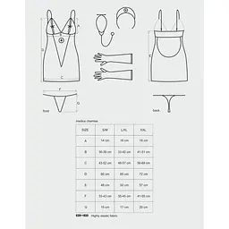 Еротичний мереживний костюм медсестри Obsessive Medica dress 5pcs costume L/XL - мініатюра 5