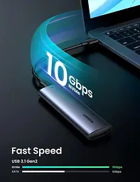Зовнішня кишеня для накопичувача UGREEN USB-C Female to M.2 M-Key 10G Enclosure C TO C Cable 50cm (UGR-10902) - мініатюра 5
