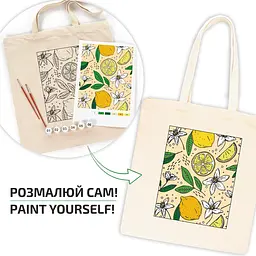 Набір екосумка-розмальовка „Лимони“ бавовна 220 г/м2 38х42см ROSA Talent [CD] - мініатюра 2