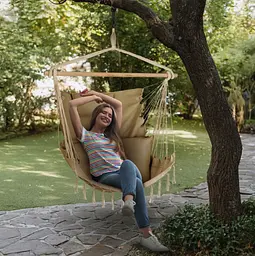Бразильське крісло - гамак Outtec Boho Sois XXL бежевий - мініатюра 5