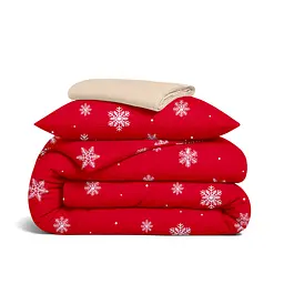 Дитяча постільна білизна фланель Cosas SNOWFLAKES CRANBERRY CS1 110х140см (Flannel_SnowflakesCranberry_07Pastel_140)