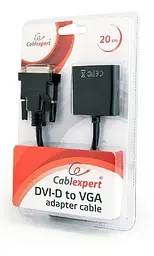 Перехідник Cablexpert DVI-D-VGA, 0.2 м, черний (блистер) (AB-DVID-VGAF-01) - мініатюра 2